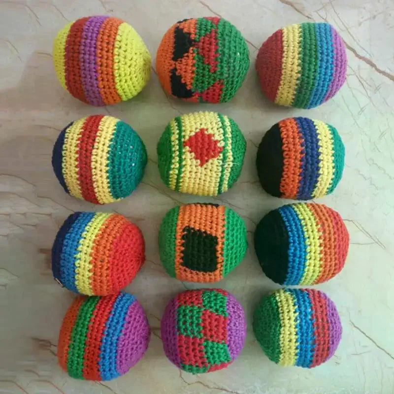 Outdoor Soft Handmade Footbag Sacks Juggling Balls Durable for Kids Group Playing Activities